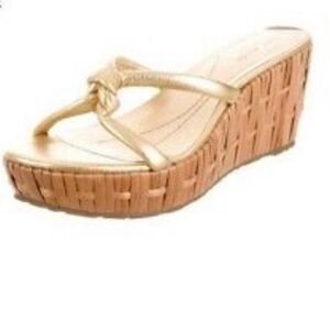 Kate Spade Metallic Gold Wedge Sandals